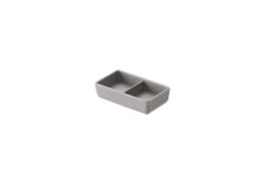 Cuenco melamina gris 2 compartimentos 11.5x6.5x2.8cm Pack 6 Uds.