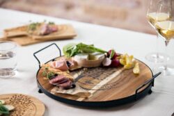 Tabla de cortar redonda de acacia- Pack 5 Uds.