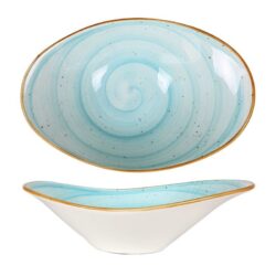 BOWL OVAL AQUA 23x16x8cm 12u/c