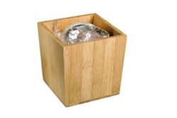 Papelera de mesa de bambú 11x11x11