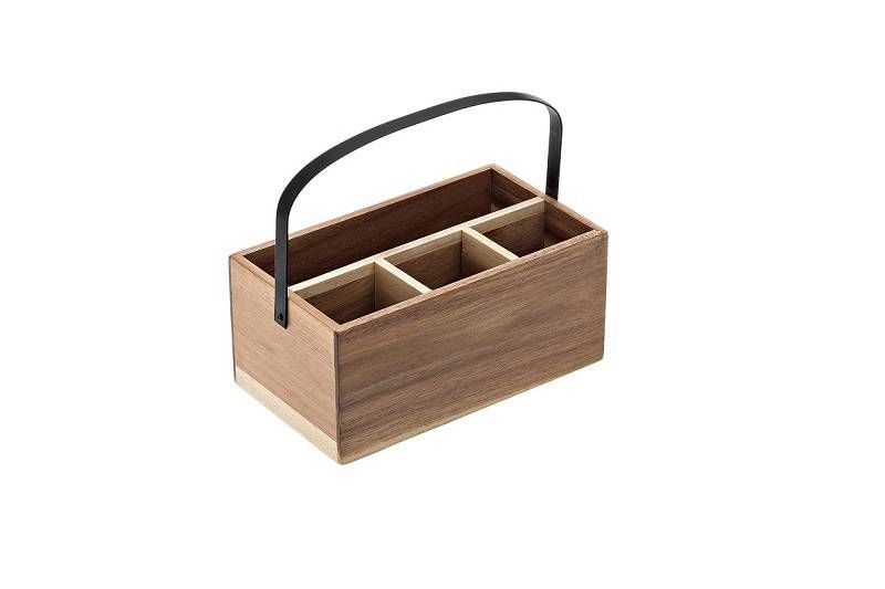 Cómoda de acacia con 4 compartimentos - Imagen 2