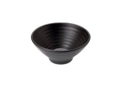 Taza redonda de  Melamina negra 220 Ml-Pack 48 Ud.