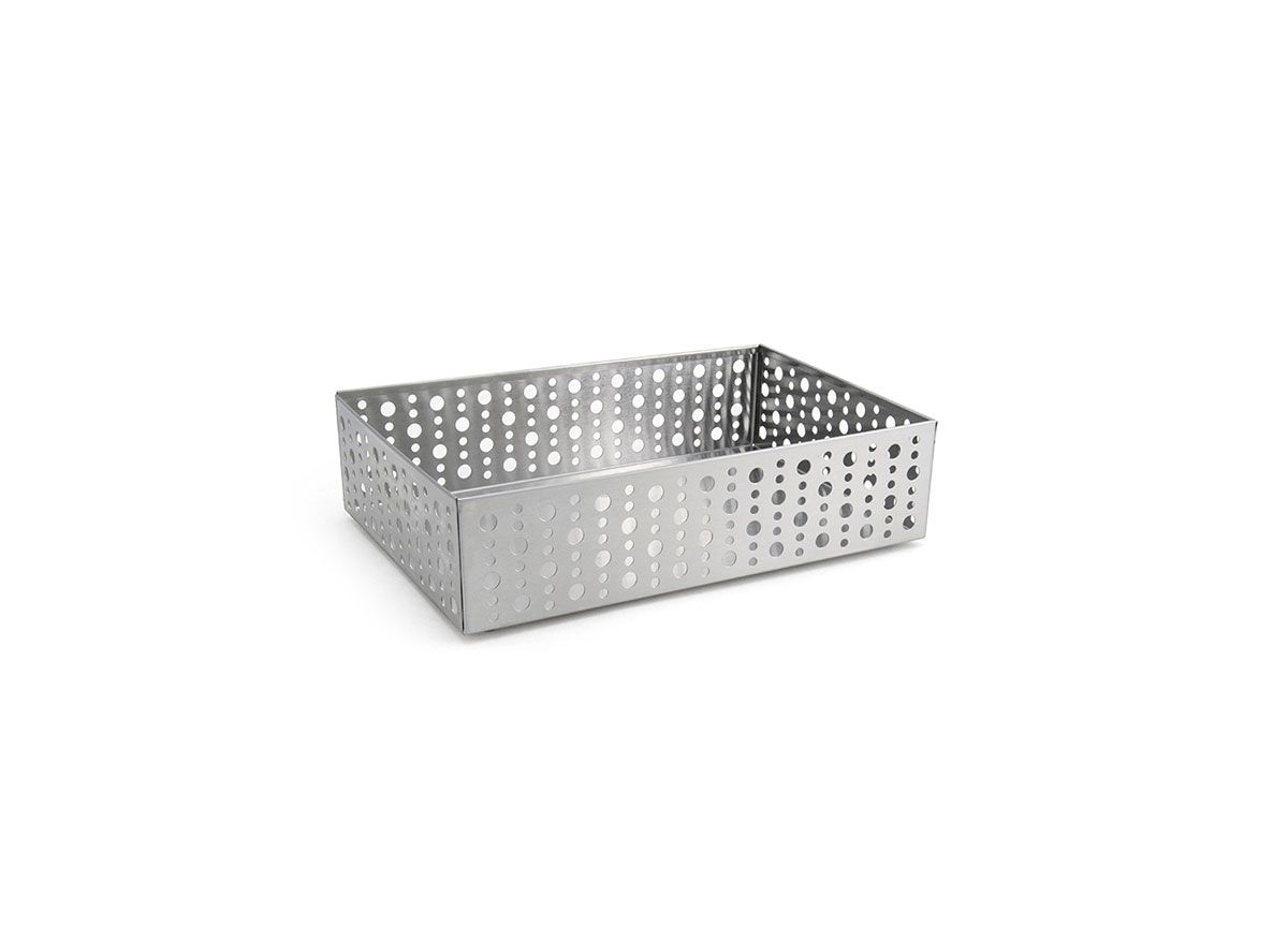 Cesta de puntos de acero inoxidable cepillado de 9" x 6" - Plata - Imagen 2