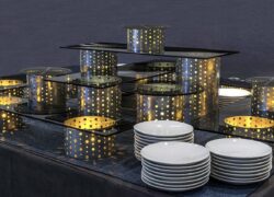 Esenciales de Buffet - Puntos - Vidrio Ahumado sobre Plata