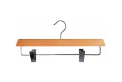 Percha con pinzas de 36 cm en color natural-100u/caja